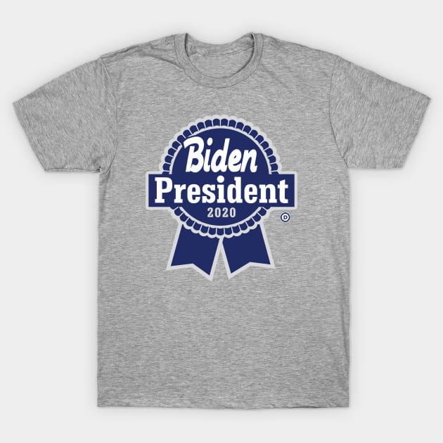 Biden 2020 - BLUE Ribbon beer T-Shirt by skittlemypony